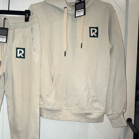 Buck Mason Brushed Loopback Hoodie Sweatpants Set XS Ryan Aviation Heathered Oat - Picture 9 of 11